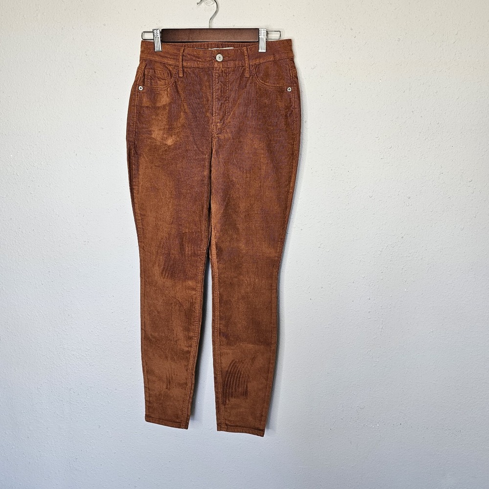 Old Navy Rockstar Super Skinny Corduroy‎ Pants Womens 6 Cognac Brown High Rise
